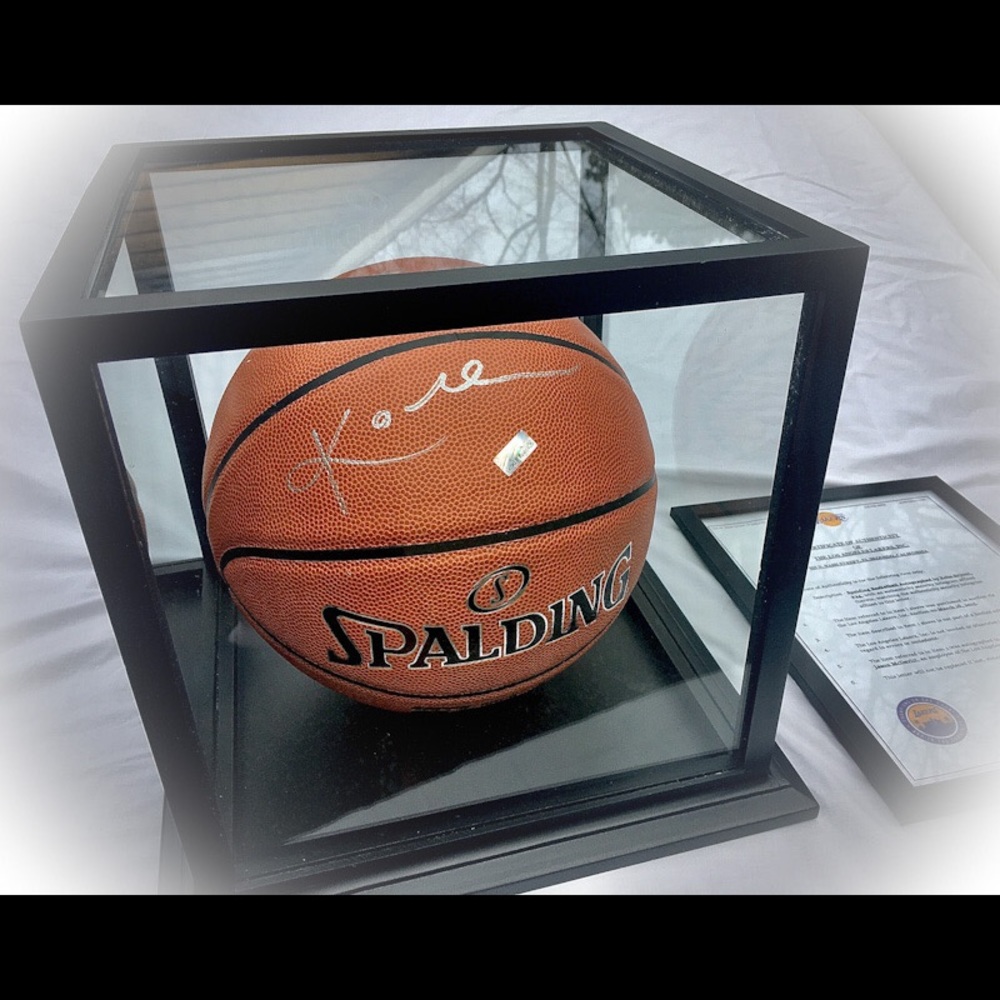 Kobe Bryant signed basketball, case, COA